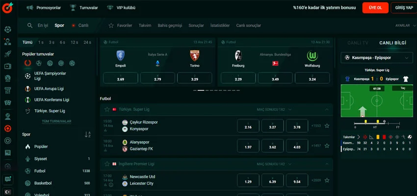 Pinco spor bahisleri - futbol, basketbol ve canlı bahis oranları